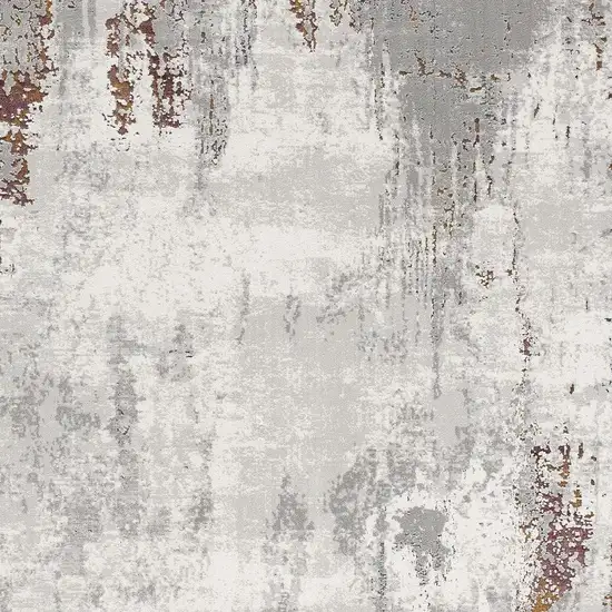 Gray And Ivory Abstract Area Rug Photo 6