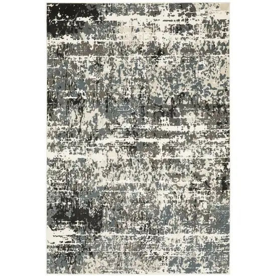 Gray And Ivory Abstract Area Rug Photo 5