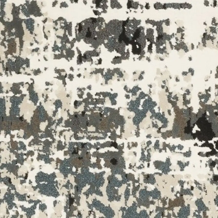 Gray And Ivory Abstract Area Rug Photo 4