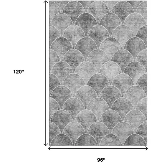Gray And Ivory Abstract Geometric Washable Area Rug With UV Protection Photo 3