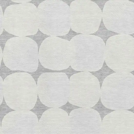 Gray And Ivory Abstract Geometric Washable Area Rug With UV Protection Photo 4
