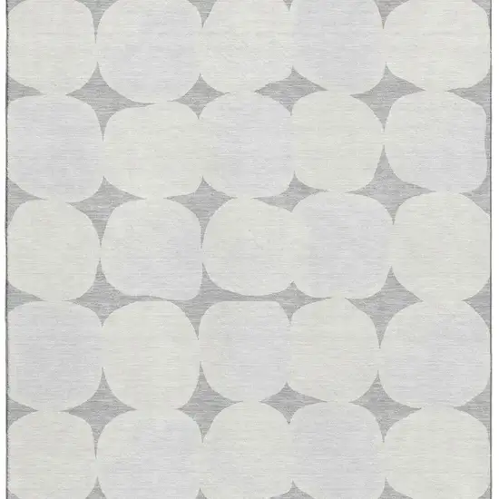 Gray And Ivory Abstract Geometric Washable Area Rug With UV Protection Photo 5