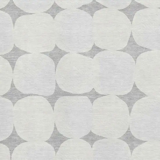 Gray And Ivory Abstract Geometric Washable Area Rug With UV Protection Photo 3