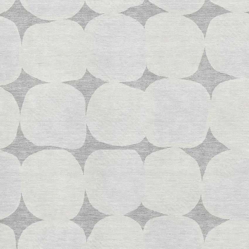 Gray And Ivory Abstract Geometric Washable Area Rug With UV Protection Photo 3