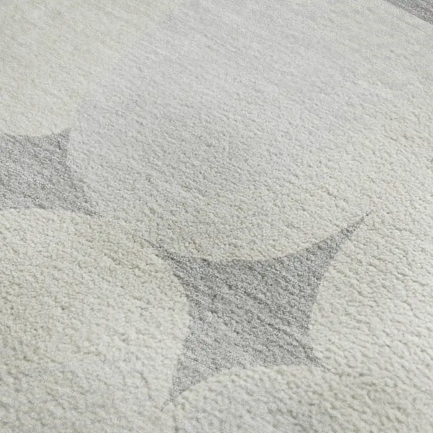 Gray And Ivory Abstract Geometric Washable Area Rug With UV Protection Photo 3