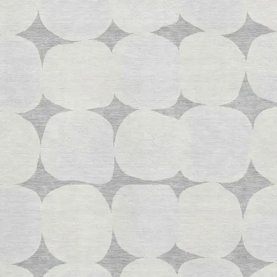 Gray And Ivory Abstract Geometric Washable Area Rug With UV Protection Photo 3