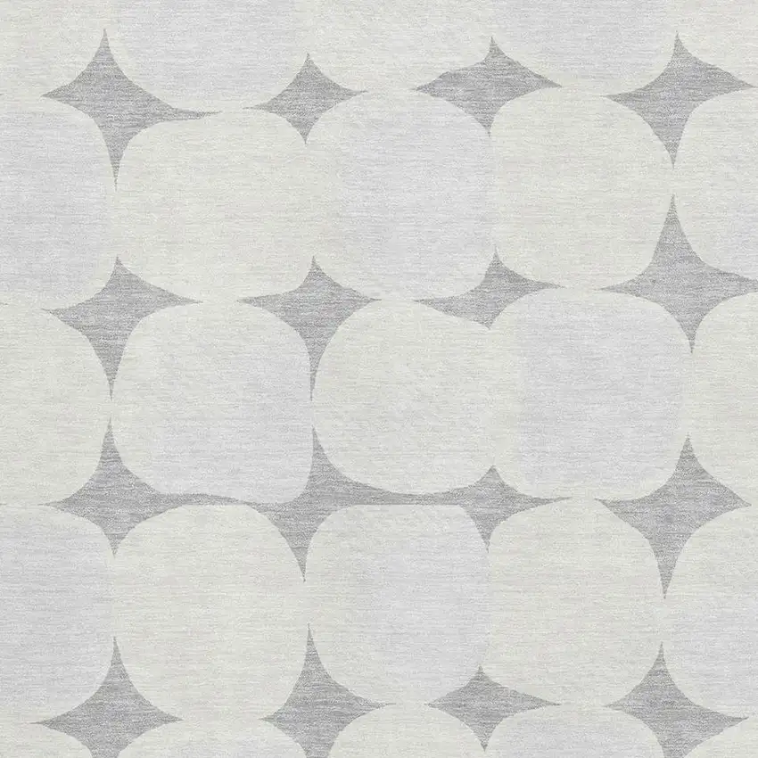 Gray And Ivory Abstract Geometric Washable Area Rug With UV Protection Photo 3