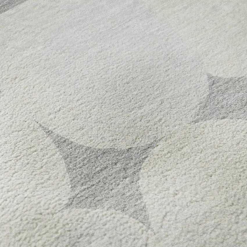 Gray And Ivory Abstract Geometric Washable Area Rug With UV Protection Photo 1