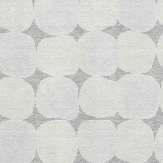 Gray And Ivory Abstract Geometric Washable Area Rug With UV Protection Photo 3