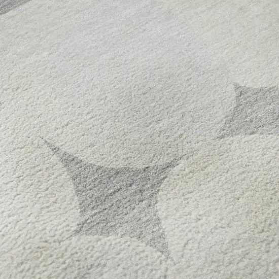 Gray And Ivory Abstract Geometric Washable Area Rug With UV Protection Photo 1