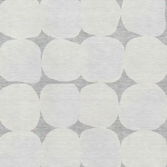 Gray And Ivory Abstract Geometric Washable Area Rug With UV Protection Photo 3