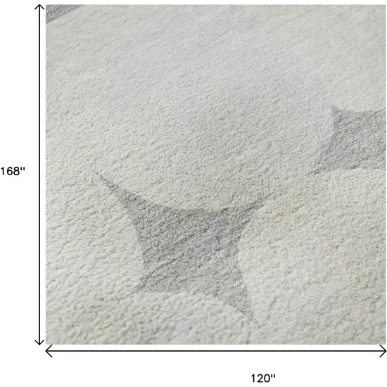 Gray And Ivory Abstract Geometric Washable Area Rug With UV Protection Photo 9