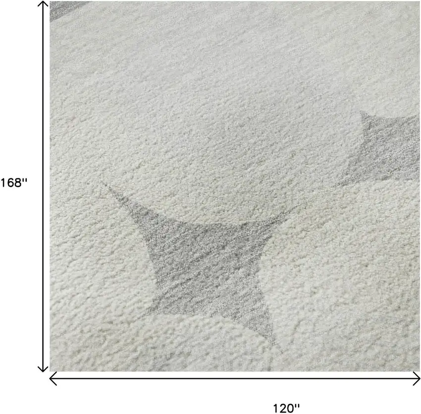 Gray And Ivory Abstract Geometric Washable Area Rug With UV Protection Photo 9