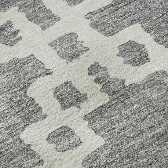 Gray And Ivory Abstract Geometric Washable Area Rug With UV Protection Photo 9