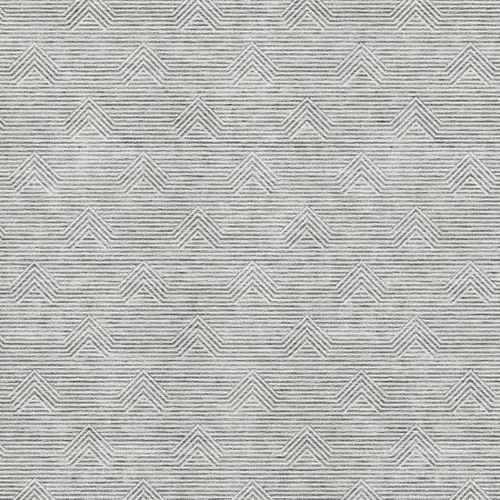Gray And Ivory Abstract Geometric Washable Area Rug With UV Protection Photo 3