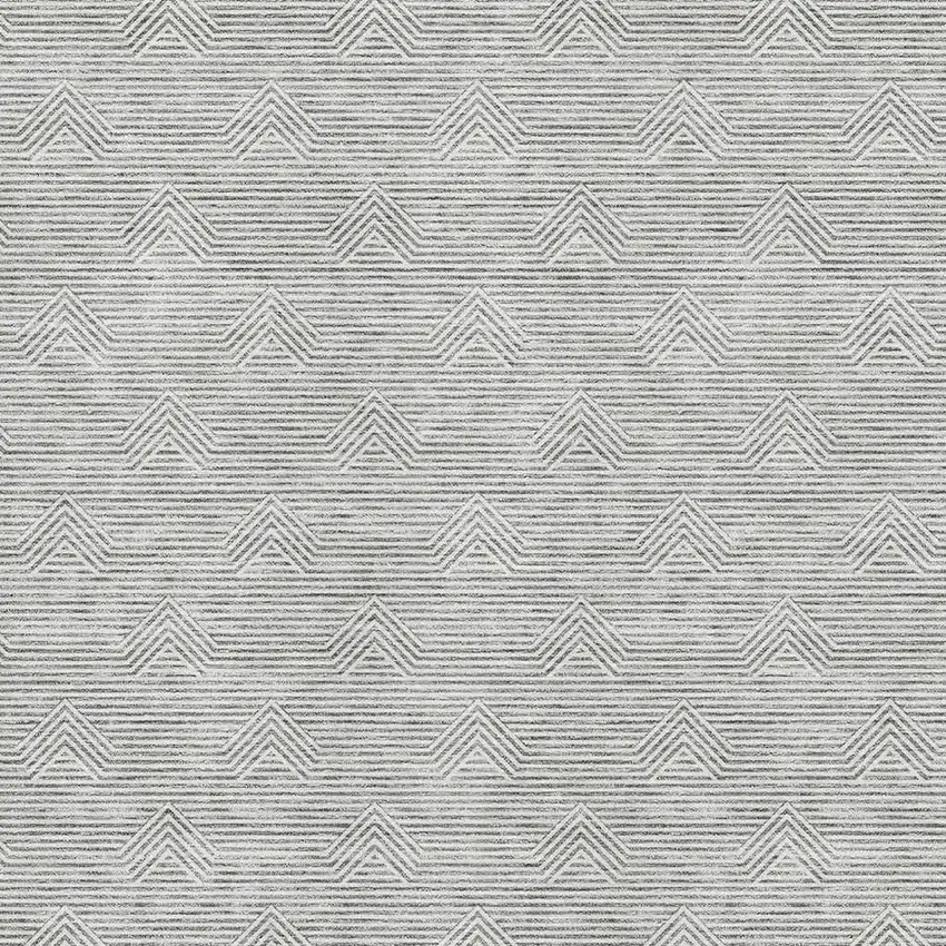 Gray And Ivory Abstract Geometric Washable Area Rug With UV Protection Photo 3