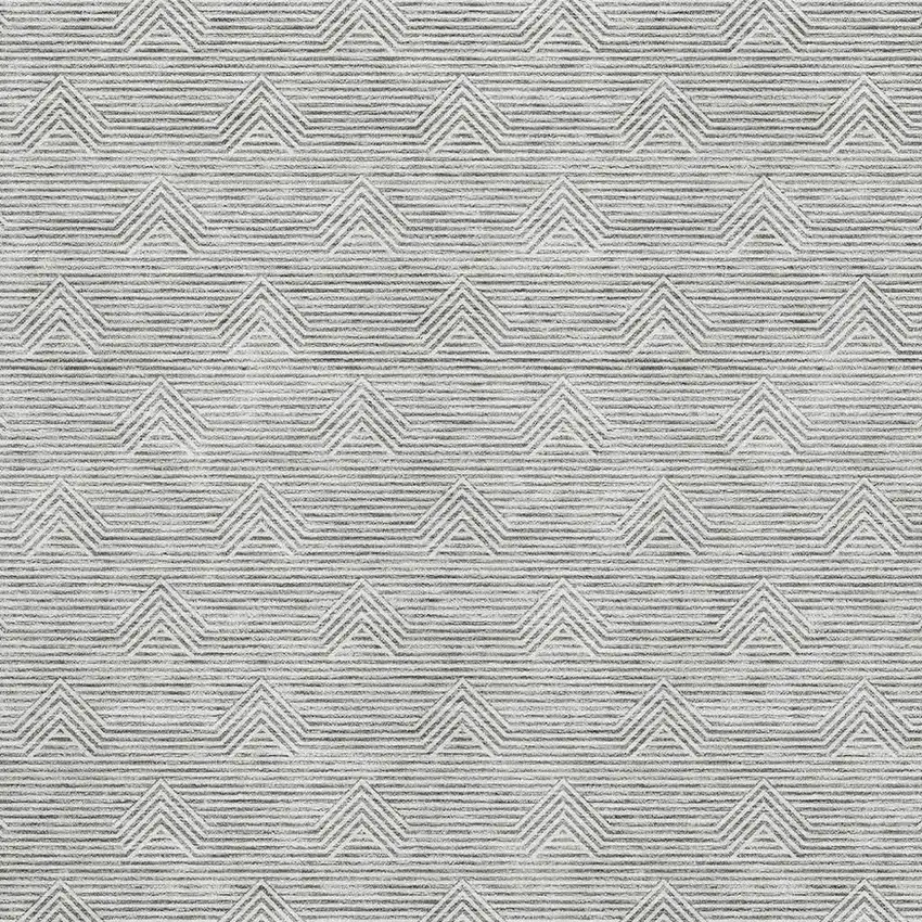 Gray And Ivory Abstract Geometric Washable Area Rug With UV Protection Photo 3