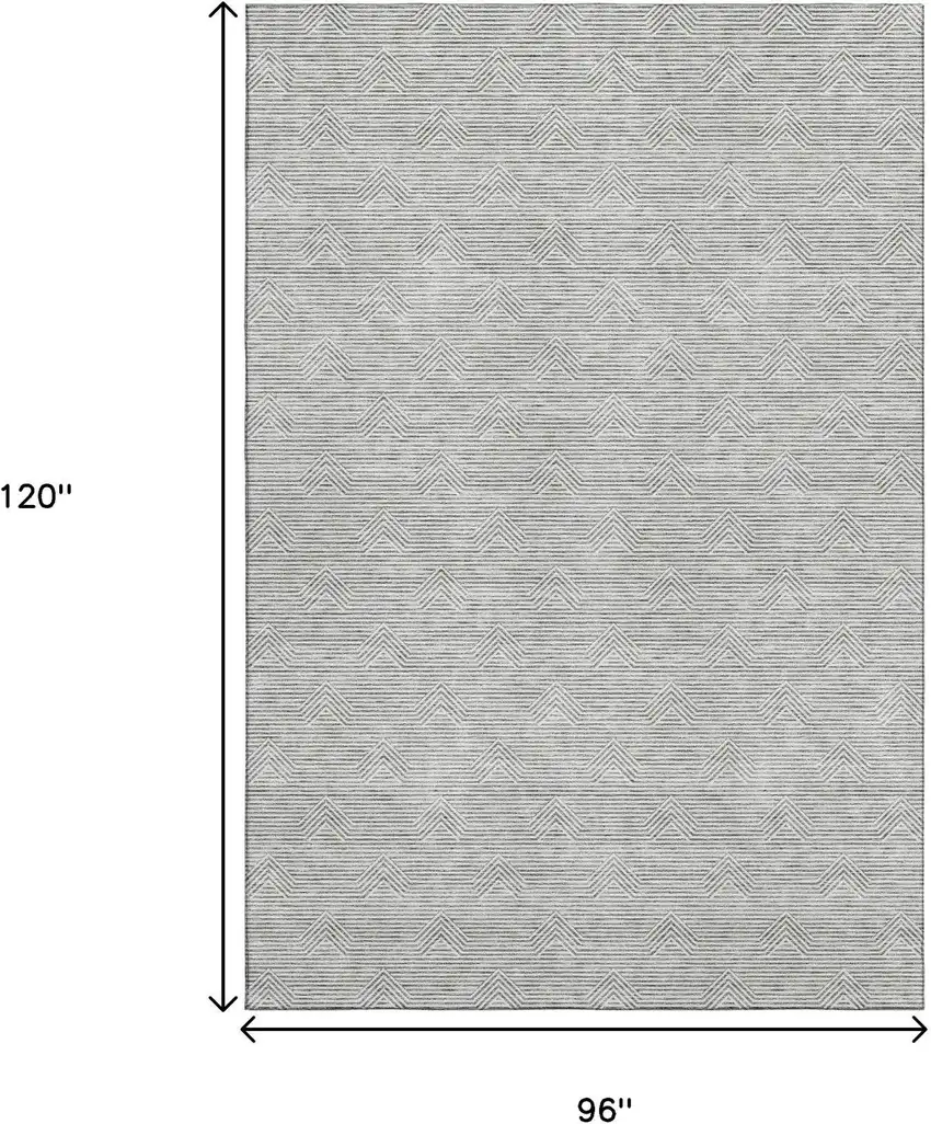 Gray And Ivory Abstract Geometric Washable Area Rug With UV Protection Photo 3