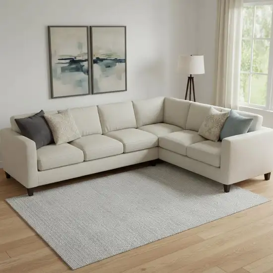 Gray And Ivory Abstract Geometric Washable Area Rug With UV Protection Photo 1