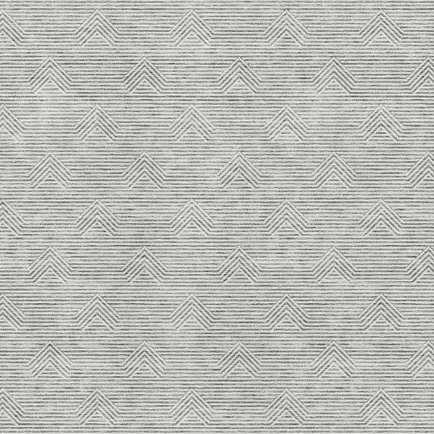 Gray And Ivory Abstract Geometric Washable Area Rug With UV Protection Photo 3