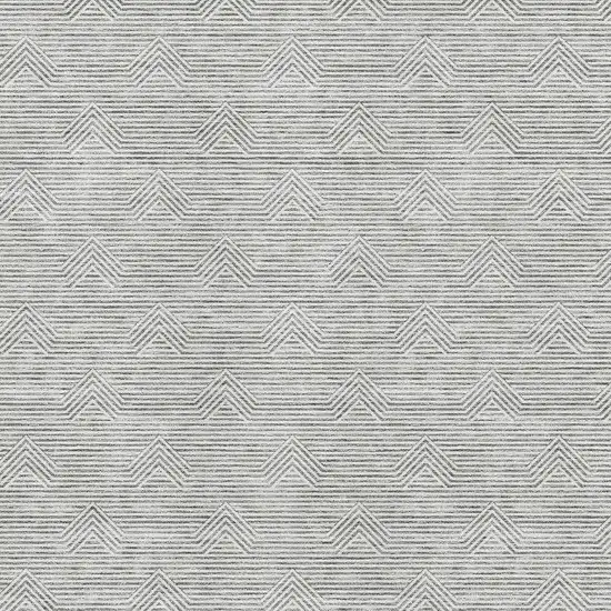 Gray And Ivory Abstract Geometric Washable Area Rug With UV Protection Photo 3