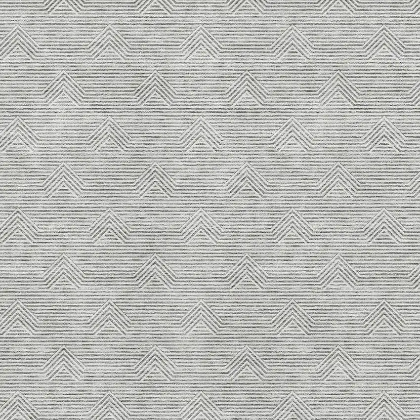 Gray And Ivory Abstract Geometric Washable Area Rug With UV Protection Photo 3