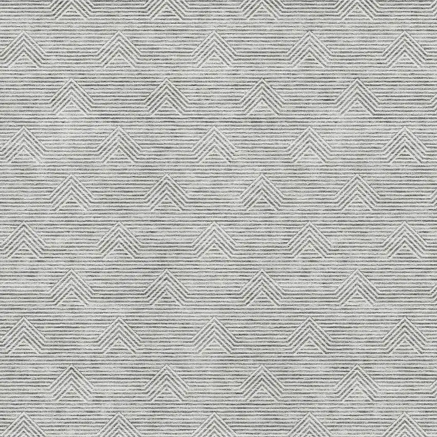 Gray And Ivory Abstract Geometric Washable Area Rug With UV Protection Photo 3