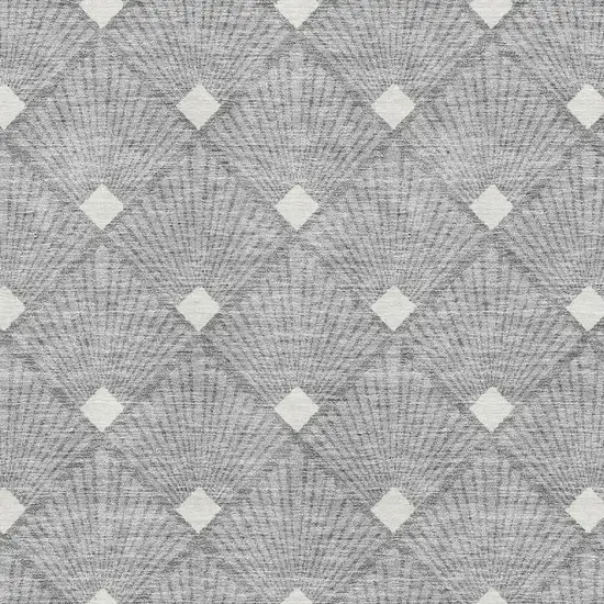 Gray And Ivory Abstract Geometric Washable Area Rug With UV Protection Photo 3