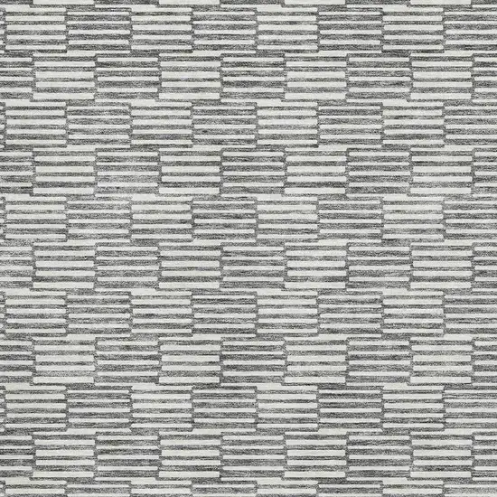 Gray And Ivory Abstract Geometric Washable Area Rug With UV Protection Photo 3