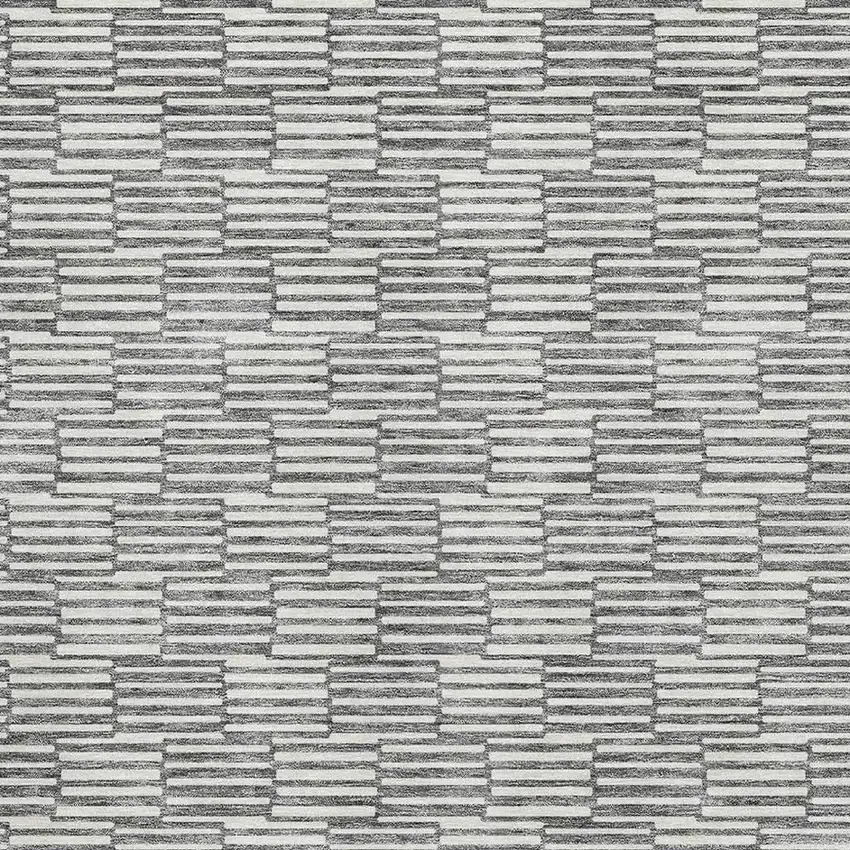 Gray And Ivory Abstract Geometric Washable Area Rug With UV Protection Photo 3