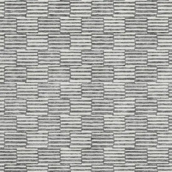 Gray And Ivory Abstract Geometric Washable Area Rug With UV Protection Photo 3