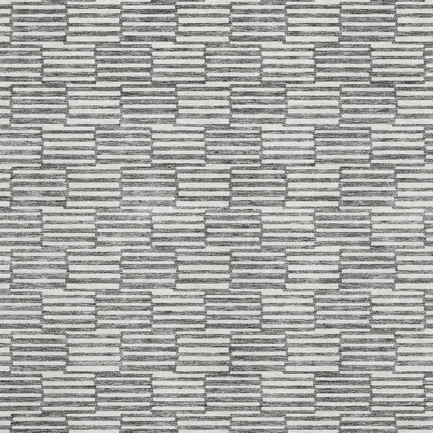 Gray And Ivory Abstract Geometric Washable Area Rug With UV Protection Photo 3