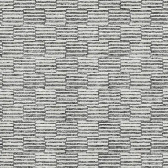Gray And Ivory Abstract Geometric Washable Area Rug With UV Protection Photo 3