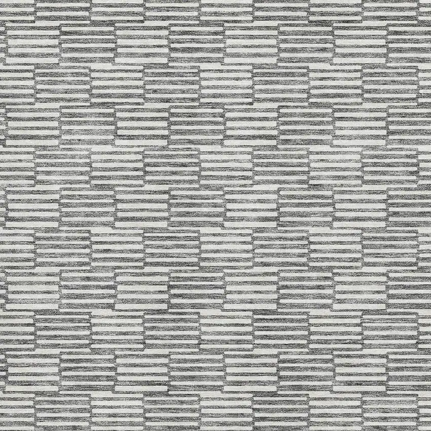 Gray And Ivory Abstract Geometric Washable Area Rug With UV Protection Photo 3