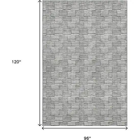 Gray And Ivory Abstract Geometric Washable Area Rug With UV Protection Photo 3