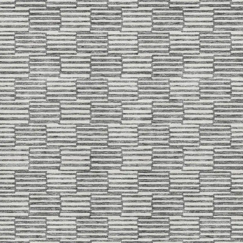 Gray And Ivory Abstract Geometric Washable Area Rug With UV Protection Photo 3