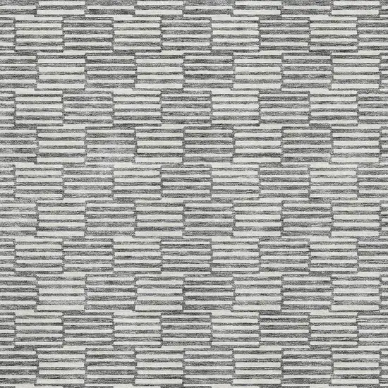 Gray And Ivory Abstract Geometric Washable Area Rug With UV Protection Photo 3