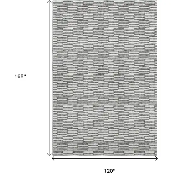 Gray And Ivory Abstract Geometric Washable Area Rug With UV Protection Photo 3