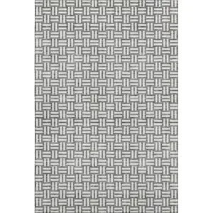 Photo of Gray And Ivory Abstract Geometric Washable Area Rug With UV Protection