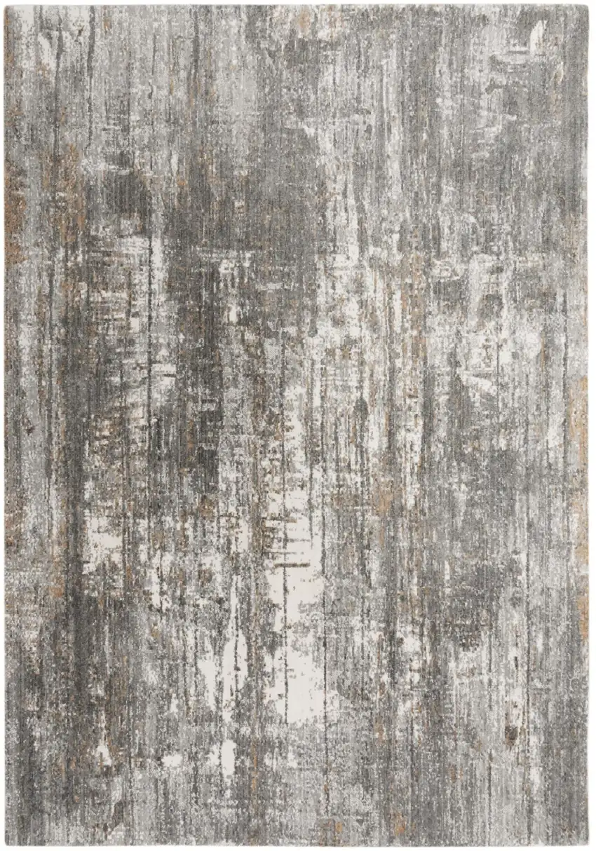 Gray And Ivory Abstract Hand Carved Handmade Area Rug Photo 2