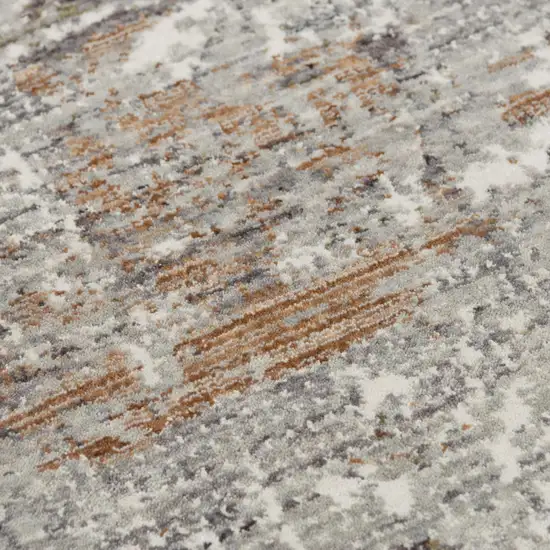 Gray And Ivory Abstract Hand Carved Handmade Area Rug Photo 4