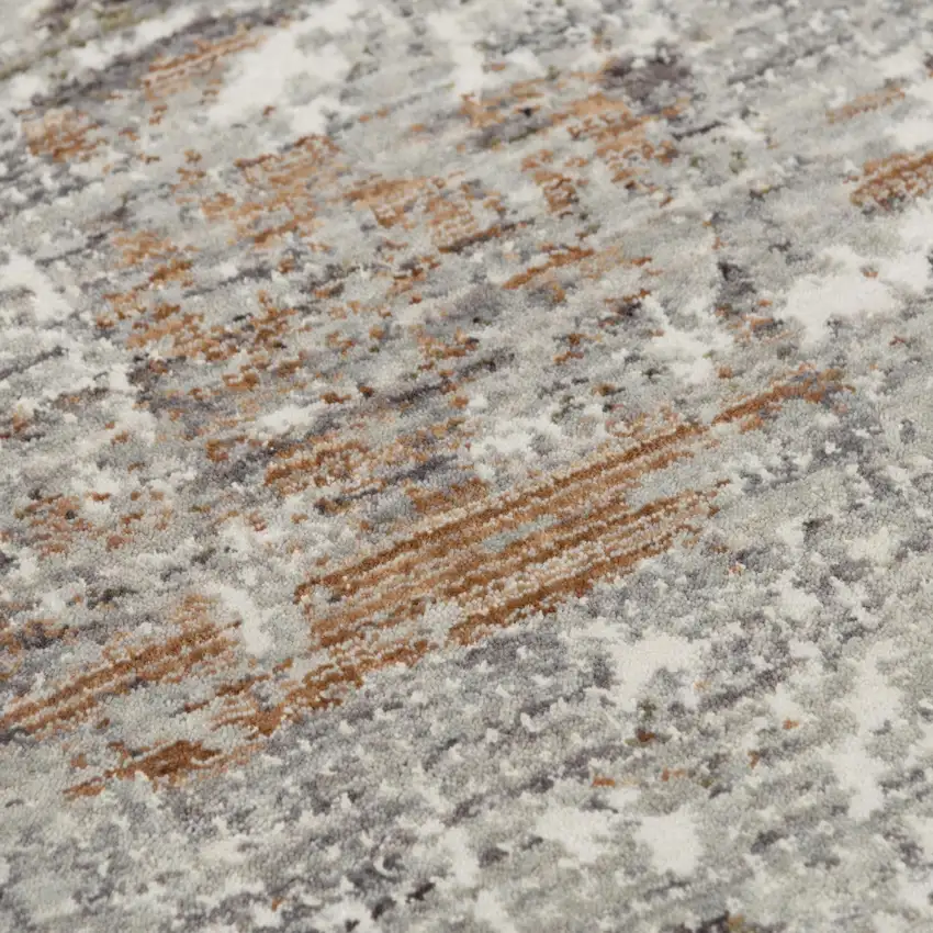 Gray And Ivory Abstract Hand Carved Handmade Area Rug Photo 4