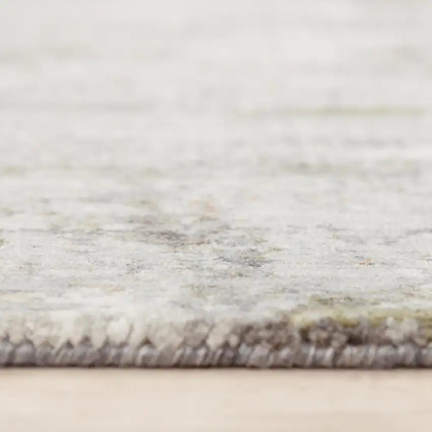 Gray And Ivory Abstract Hand Carved Handmade Area Rug Photo 6