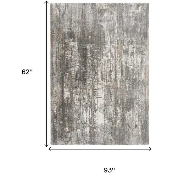 Gray And Ivory Abstract Hand Carved Handmade Area Rug Photo 7