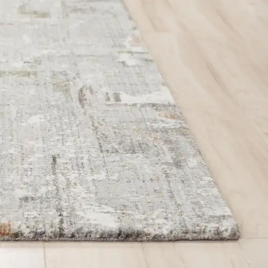 Gray And Ivory Abstract Hand Carved Handmade Area Rug Photo 3