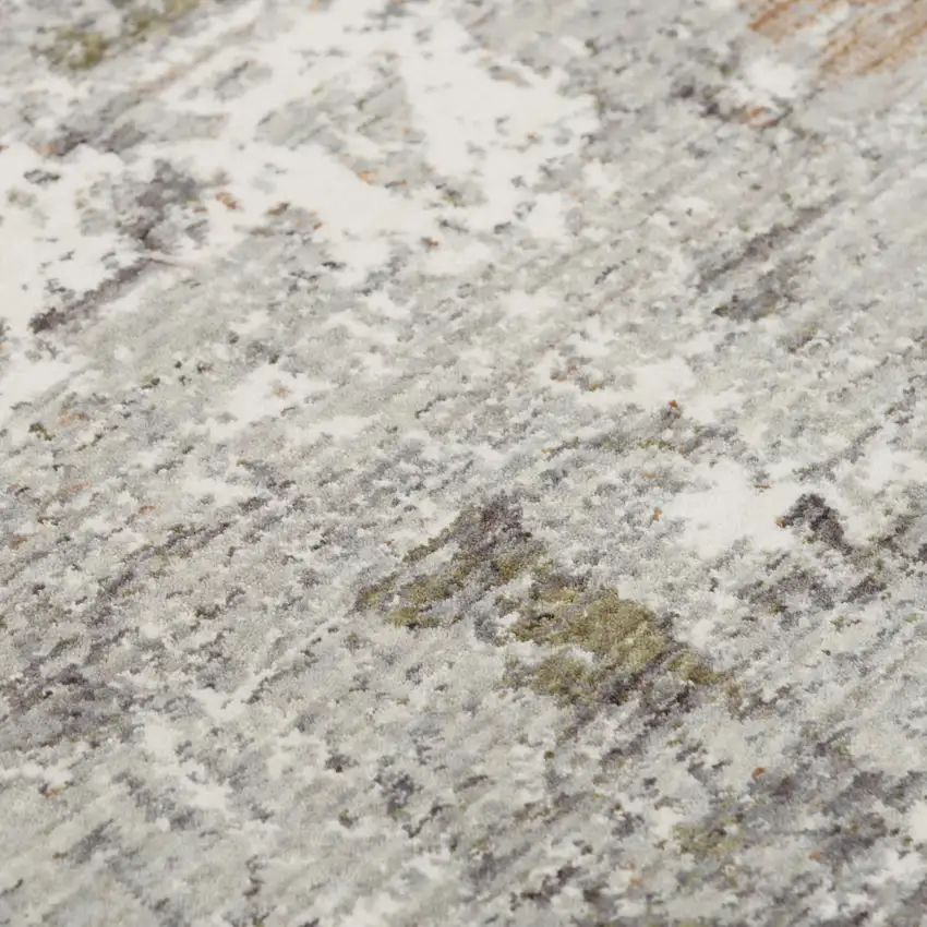 Gray And Ivory Abstract Hand Carved Handmade Area Rug Photo 5