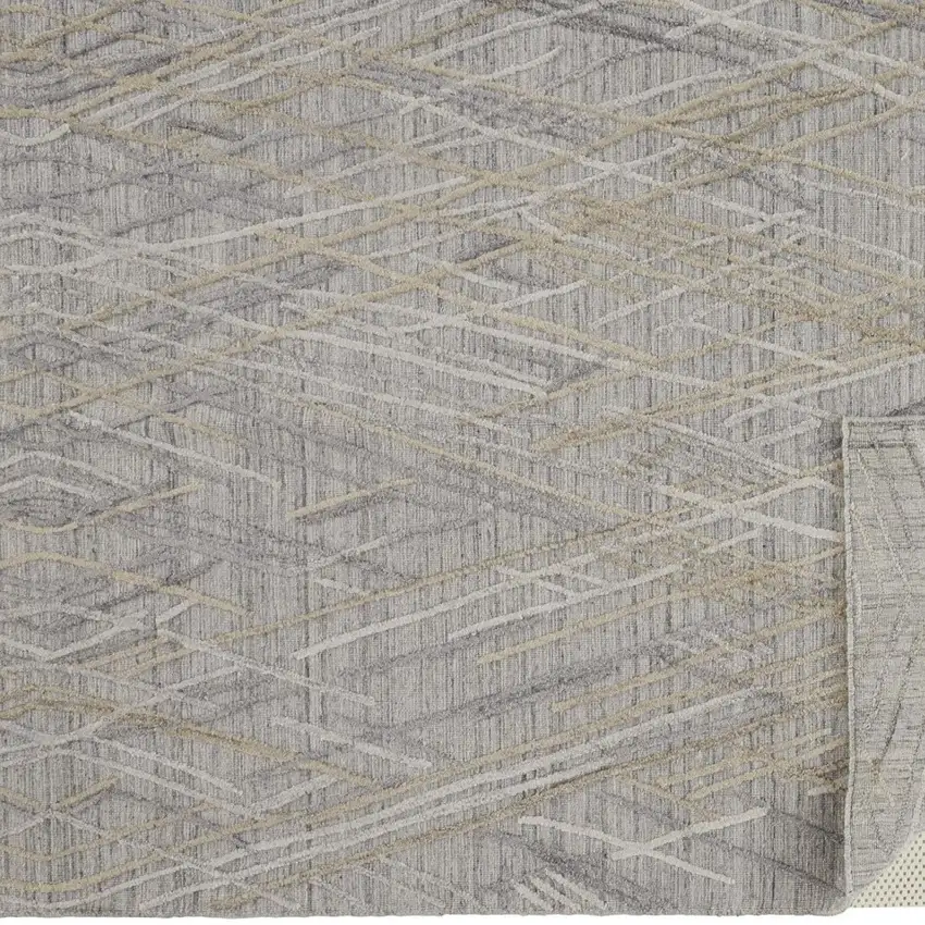 Gray And Ivory Abstract Hand Woven Area Rug Photo 6