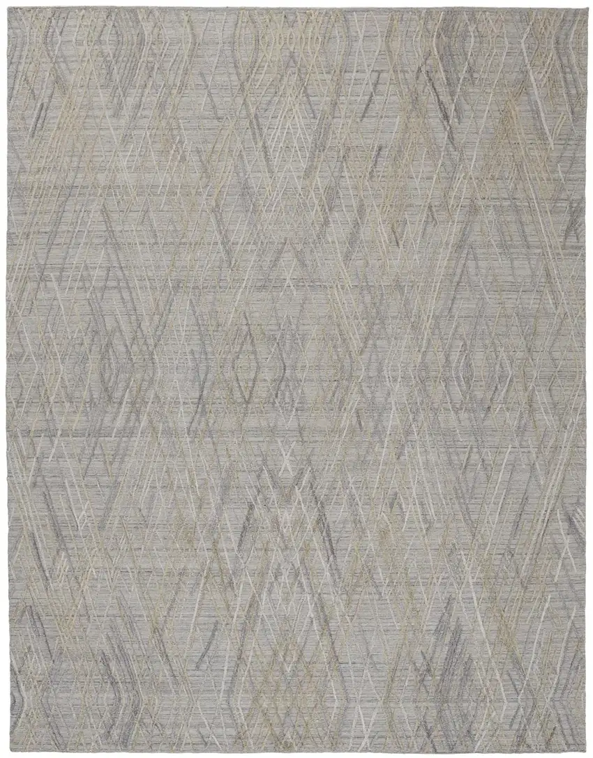 Gray And Ivory Abstract Hand Woven Area Rug Photo 2