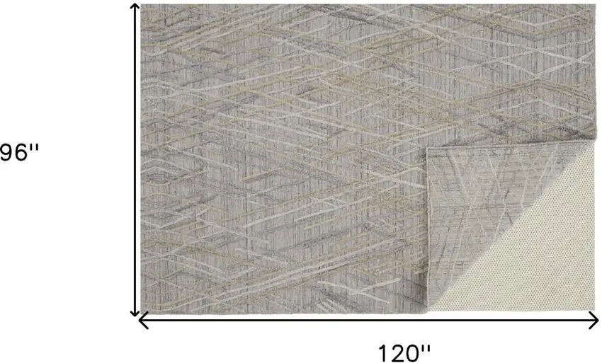 Gray And Ivory Abstract Hand Woven Area Rug Photo 10