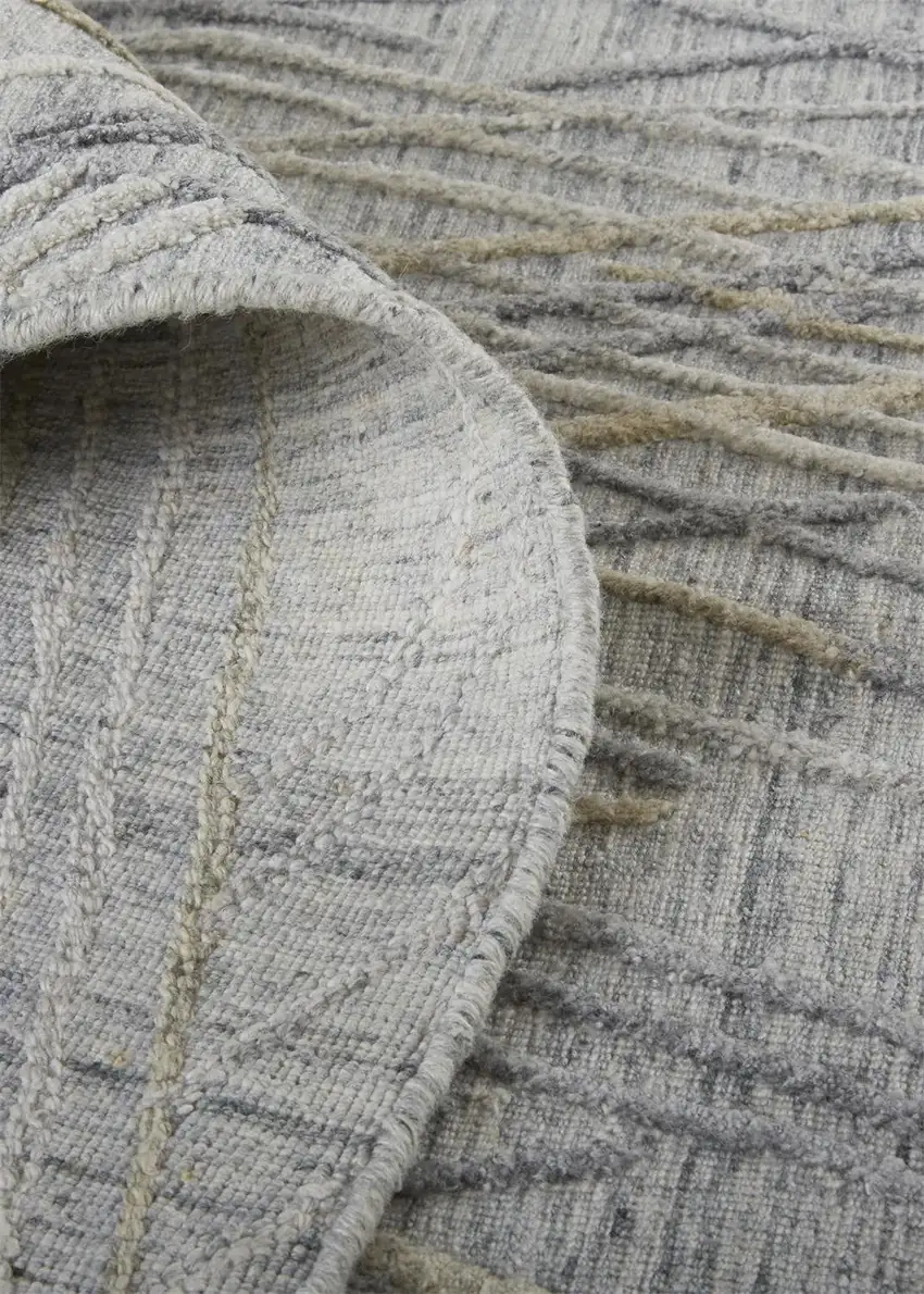 Gray And Ivory Abstract Hand Woven Area Rug Photo 9